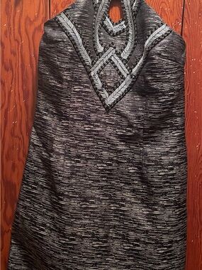 Esley Halter Black & Silver Embellished Cocktail Dress